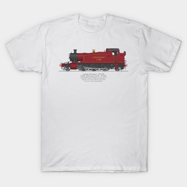 Ex-GWR Small Prairie Class 4575 Tank Locomotive 5521 as L150 T-Shirt by SteveHClark